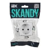 Штепсельная розетка встраиваемая IEK SKANDY 16А SK-R14-16-K01 SK-R04W с з/к без з/ш арктический белый