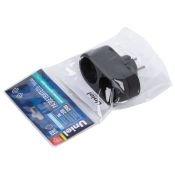 разветвитель -двойник Uniel без заземления UL-00011234 S-ES2-16O BLACK