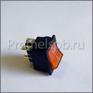 Переключатель  RWB-502/  KCD4-101/  IRS-201/, off-on, 15A, 250V желтый с подсветкой