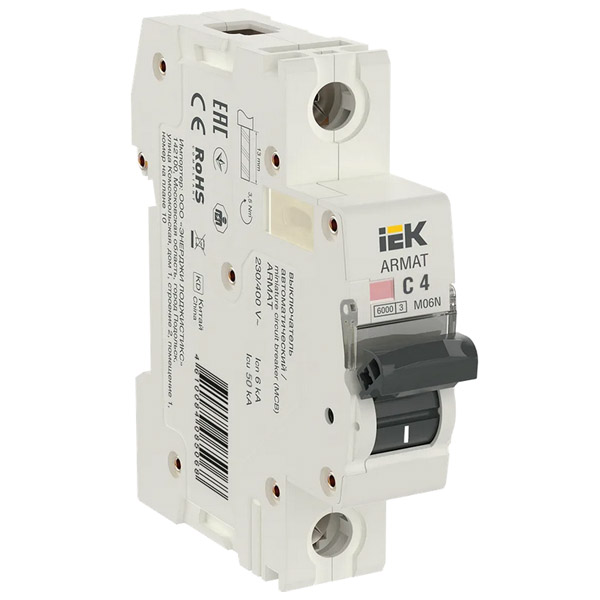Автоматический выключатель 1-пол.  4А M06N C 6kA AR-M06N-1-C004 ARMAT IEK