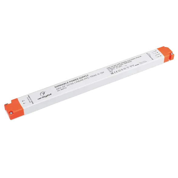блок питания диммируемый (AC-DC) 24V  150W 052113  ARV-SP-24150-LINEAR-PFC-TRIAC-0-10V пластик