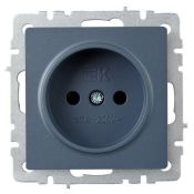 Штепсельная розетка встраиваемая IEK BRITE 10А BR-R13-10-K35 РСш10-2-БрМ без з/к с з/ш маренго