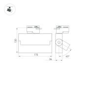 Трековый светильник  10W Белый теплый  LGD-LOFT-TRACK-2TR-S170 WH 24deg  на шинопровод белый 036467