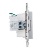 Штепсельная розетка встраиваемая IEK SKANDY 16А SK-R14-16-1-K23 SK-R06S с з/к и шторками безвинтовое крепление серебряный