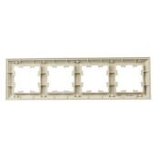 Рамка пластик 4 поста IEK BRITE BR-M42-12-1-K10 РУ-4-Бр бежевый/жемчуг
