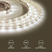 Светодиодная лента Белый дневной 2835 12V  8W/m 60Led/метр 00-130 Стандарт 10мм IP20