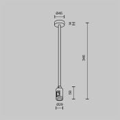 Крепление потолочное Среднее / Medium одинарное 300мм Flarity TRA158C-S1-B чёрный