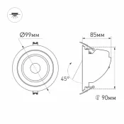 Встраиваемый светильник  12W Белый теплый 034521 LTD-EXPLORER-R100-12W 220V IP20 круглый черный