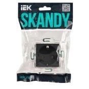 Штепсельная розетка встраиваемая IEK SKANDY 16А SK-R11-16-K53 SK-R05G с з/к без з/ш графит