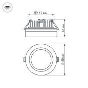 Встраиваемый светильник   5W Белый  020215 LTD-80R-Crystal-Roll 220V IP40 круглый белый
