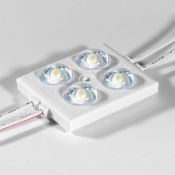 Светодиодный модуль герметичный 4led Белый холодный 2835smd 12V квадратный с линзой ELF-SOL+ 4 2835 CW 8000K