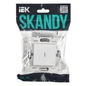 Выключатель встраиваемый одноклавишный проходной с подсветкой IEK SKANDY SK-V12-1-10-K01 SK-V08W арктический белый
