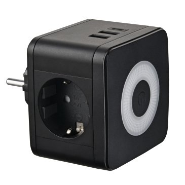 разветвитель -двойник Uniel с заземлением 16A 2USB+1TYPE C UL-00011246 S-GES2-16SBUC BLACK