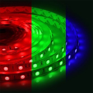 Светодиодная лента RGB 5050 12V  7.2W/m 30Led/метр 38BL IP20 5м блистер Светодиодная лента RGB 5050 12V  7.2W/m 30Led/метр 38BL IP20 5м блистер