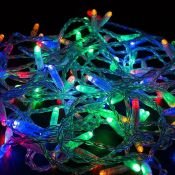 гирлянда НИТЬ  7W RGB S-TP-10M-M прозрачный провод ПВХ 10 м., соединяемая, 220V, 100 Led, IP65, без мерцания