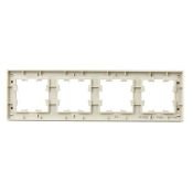 Рамка пластик 4 поста IEK BRITE BR-M42-51-K10 РУ-4-Бр бежевый рифленый