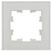 Рамка стеклянная 1 пост IEK BRITE BR-M12-G-31-K01 РУ-1-2-Бр белый матовый