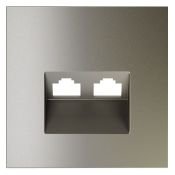 Накладка для розетки компьютерной двойной RJ45+RJ45 кат.6 S70 шелк