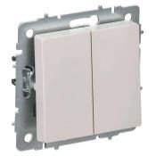 Выключатель встраиваемый двухклавишный перекрестный IEK BRITE BR-V23-0-10-K36 ВС10-2-3-БрЖ жемчуг Выключатель встраиваемый двухклавишный перекрестный IEK BRITE BR-V23-0-10-K36 ВС10-2-3-БрЖ жемчуг