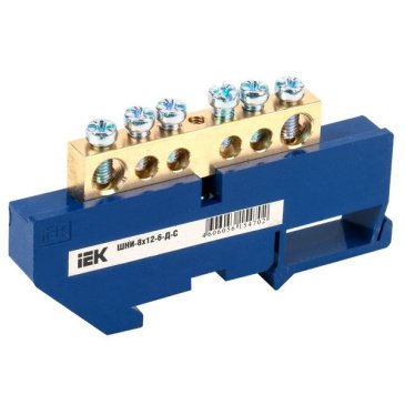 Шина N "ноль" на DIN-изол ШНИ-8х12-6-Д-С YNN10-812-6D-K07 IEK