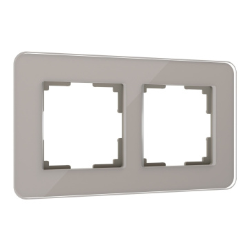 Рамка стеклянная 2 поста WERKEL Elite W0022417 дымчатый