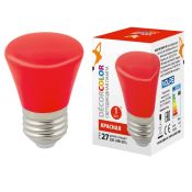лампа декоративная светодиодная колокольчик D45 Красный 1.0W UL-00005638 LED-D45-1W/RED/E27/FR/С DECOR COLOR