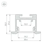 алюминиевый профиль S-LUX SL-LINE-3523-F-2500 WHITE 043117
