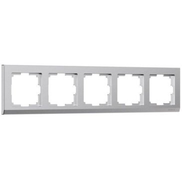 Рамка пластик 5 постов WERKEL Stark W0051865 серебряный матовый