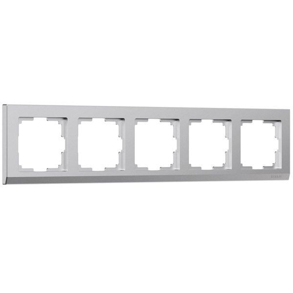 Рамка пластик 5 постов WERKEL Stark W0051865 серебряный матовый