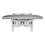 Штепсельная розетка встраиваемая двойная IEK SKANDY 10А SK-R23-10-K23-F SK-R09S без з/к с з/ш в сборе серебряный