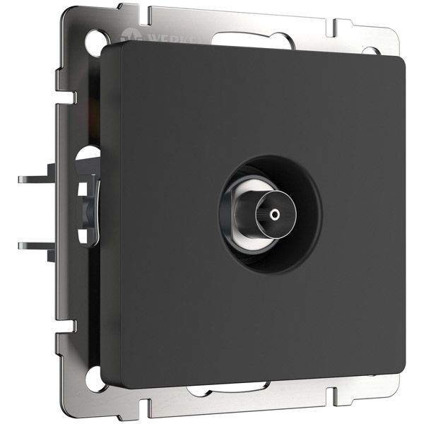 ТВ-розетка встраиваемая оконечная  WERKEL W1183008 черный матовый