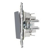 Выключатель встраиваемый одноклавишный с подсветкой IEK SKANDY SK-V10-1-10-K03 SK-V07Gr серый