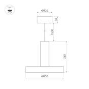 Подвесной светильник   8W Белый теплый 035924 SP-ERIC-R250 220V IP20 цилиндр белый