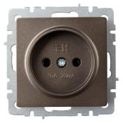 Штепсельная розетка встраиваемая IEK BRITE 10А BR-R10-10-K45 РС10-1-0-БрТБ без з/к и шторками бронза