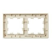 Рамка пластик 2 поста IEK BRITE BR-M22-51-K10 РУ-2-Бр бежевый рифленый