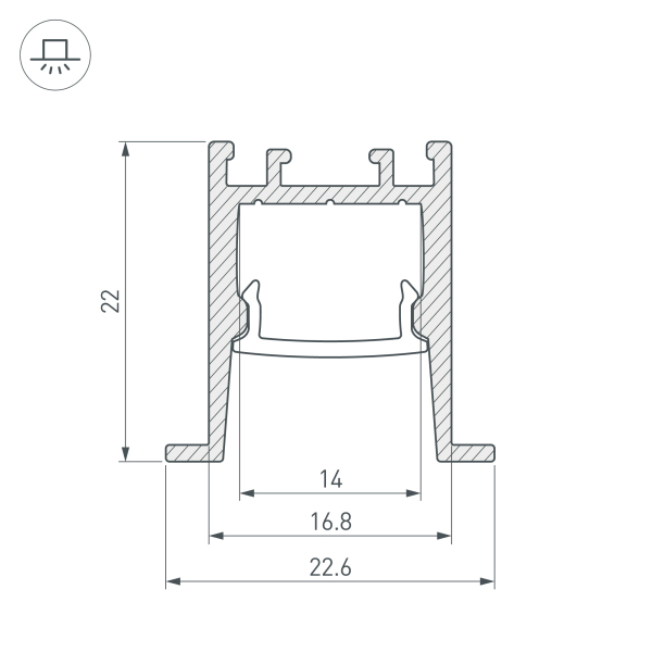алюминиевый профиль S-LUX SL-COMFORT-2322-F-2000 ANOD BLACK 031771
