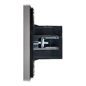 Розетка встраиваемая USB IEK FORTE&PIANO A+C 18Вт FP-U22-018-K46 FP551 сталь