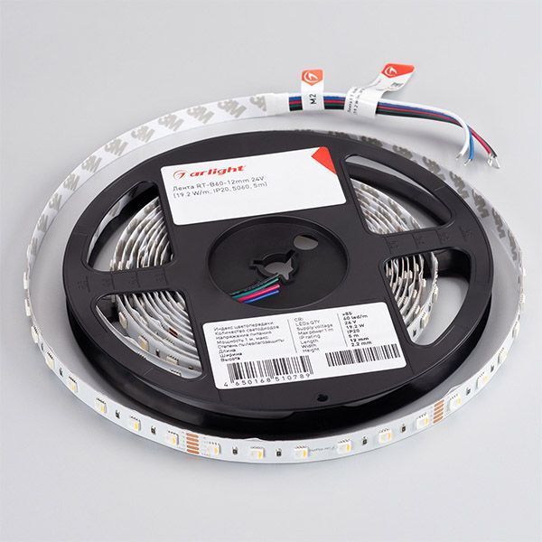 Светодиодная лента RGBW 24V 19.2W/m RT-B60 RGBW- Белый дневной 2x (5060, 300 LED)  019151(2)  LUX Светодиодная лента RGBW 24V 19.2W/m RT-B60 RGBW- Белый дневной 2x (5060, 300 LED)  019151(2)  LUX