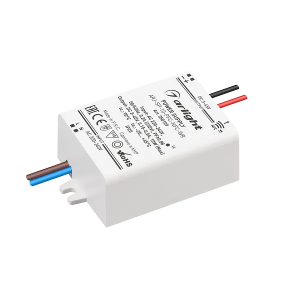 блок питания токовый (AC-DC)   150-500mA  10W 050109 ARJ-SP-10-PFC-NFC-WR пластик