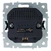 Штепсельная розетка встраиваемая IEK BRITE 16А BR-R14-16-U21-D31-K10 РЮш10-2-БрКр с з/к и шторками с USB A+A 3,1А бежевый