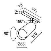 Трековый светильник 20W Белый теплый Фокус/Focus Led Exility 36deg TR032-2-20W2.7K-M-B IP20 на магнитный шинопровод черный