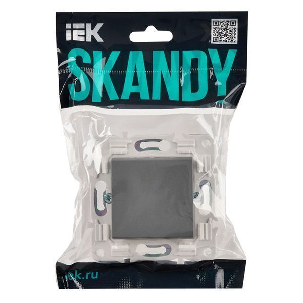 Выключатель встраиваемый одноклавишный кнопочный IEK SKANDY SK-V17-0-10-K03 SK-V14Gr серый
