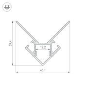 алюминиевый профиль ARL ARH-DECORE-S12-EXT-2000 ANOD внешний 023889