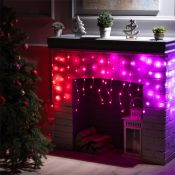 Умная гирлянда «Бахрома» RGB серебристая нить, управление с приложения, USB, 2х0.4 м., USB, 99 Led, IP20
