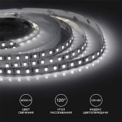 Светодиодная лента Белый дневной 3528 12V  9.6W/m 120Led/метр 00-143 Стандарт 8мм Светодиодная лента Белый дневной 3528 12V  9.6W/m 120Led/метр 00-143 Стандарт 8мм