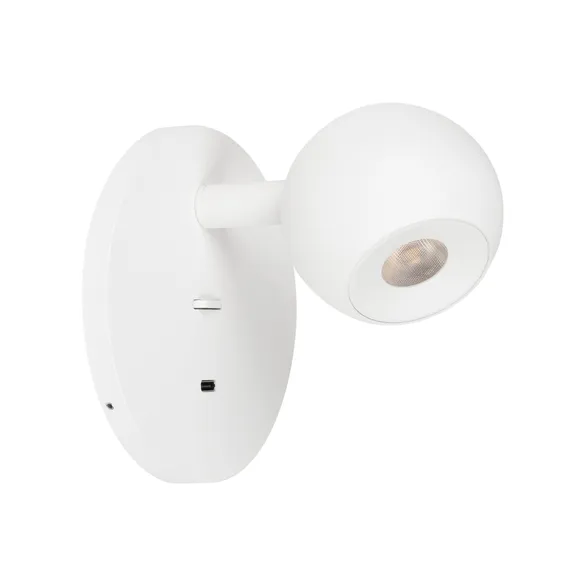 светильник  6W Белый теплый 058477 SP-OTTORI-WALL-CHARGE (WH, 30 deg, 230V, USB-C) круглый накладной белый