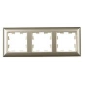 Рамка пластик 3 поста IEK BRITE BR-M32-12-3-K10 РУ-3-Бр бежевый/шампань
