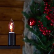 лампа декоративная накаливания свеча 3W IL-N-C35-3/RED-FLAME/E14/CL с эфф. мерцающ. пламени