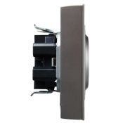 Штепсельная розетка встраиваемая двойная IEK BRITE 16А BR-R21-16-K46-F РС12-3-БрС с з/к без з/ш в сборе сталь