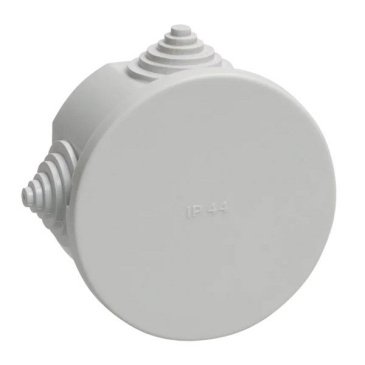 Коробка распаячная КМ41237 для открытой проводки D=75х40мм IP44 4 гермоввода серая UKO11-075-040-000-K41-44 IEK